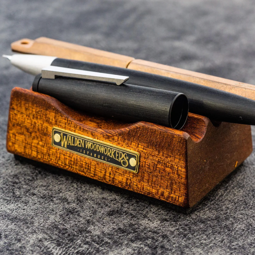 Galen Leather - The Pen Rest Wooden Pen and Brush Stand - Mahogany