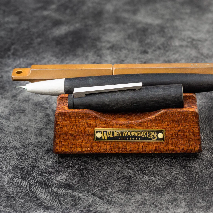 Galen Leather - The Pen Rest Wooden Pen and Brush Stand - Mahogany