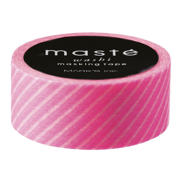 MASTE - Masking Tape - Neon Pink Stripes