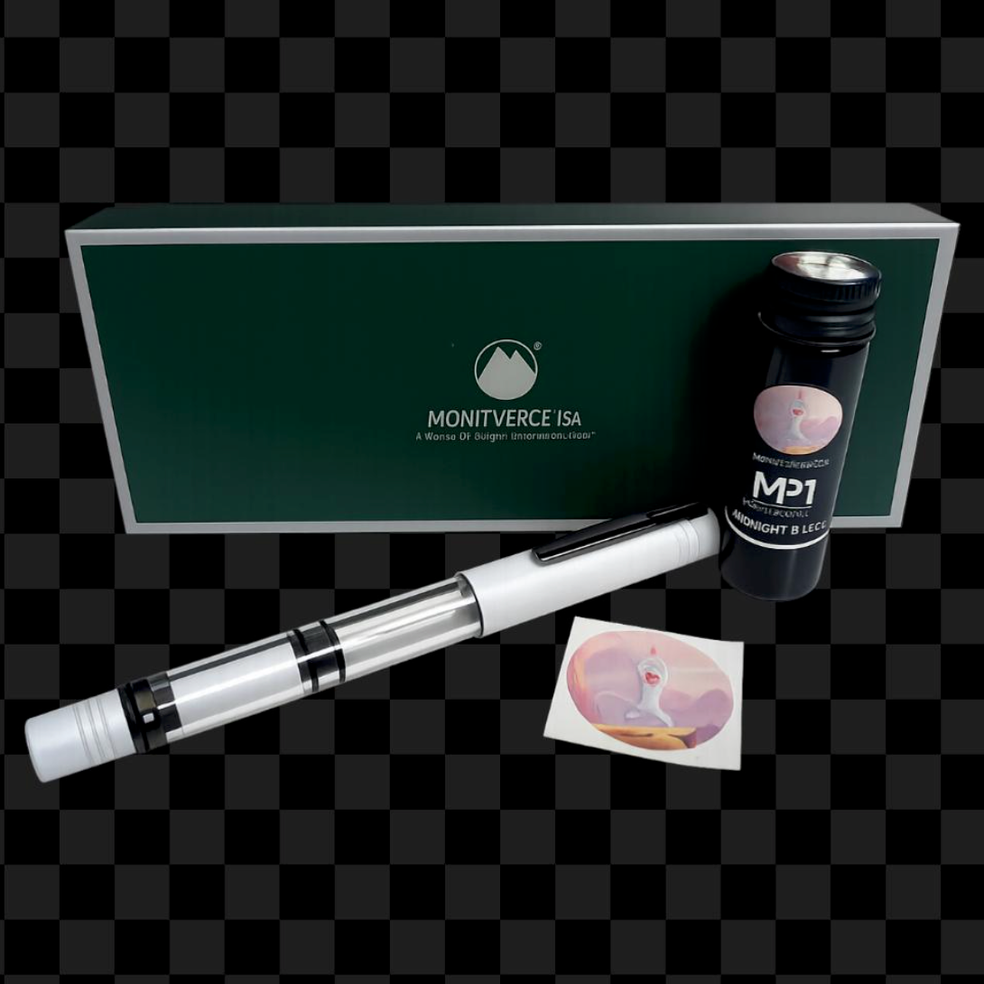 Monteverde USA® - MP1 Sammler-Füllfederhalter mit Lock-It-Kolbentechnologie in White Lotus + 15 ml Tinten-Set