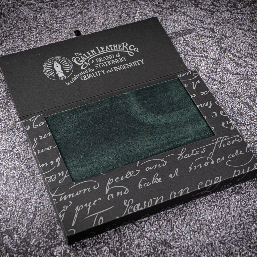 Galen Leather - Everyday Leather Notebook B6 - Crazy Horse Forest Green
