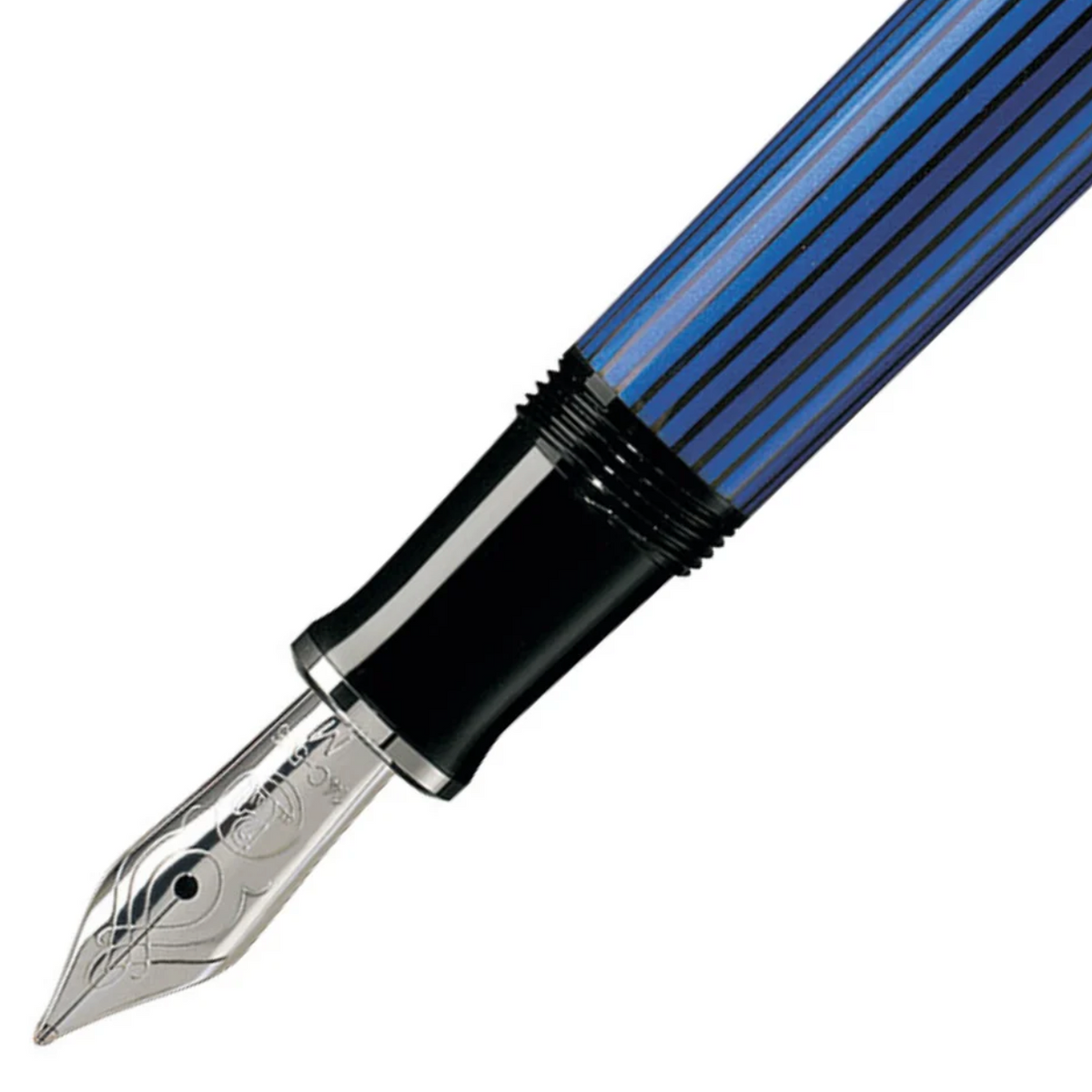 Pelikan - Souverän M805 Füllfederhalter - Schwarz-Blau / Silber