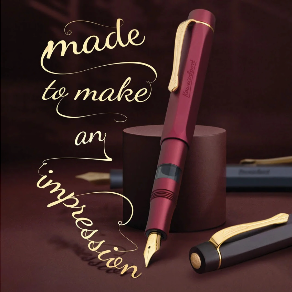 Kaweco - Piston Sport ALFüller Set - Bordeaux & Gold - PREORDER