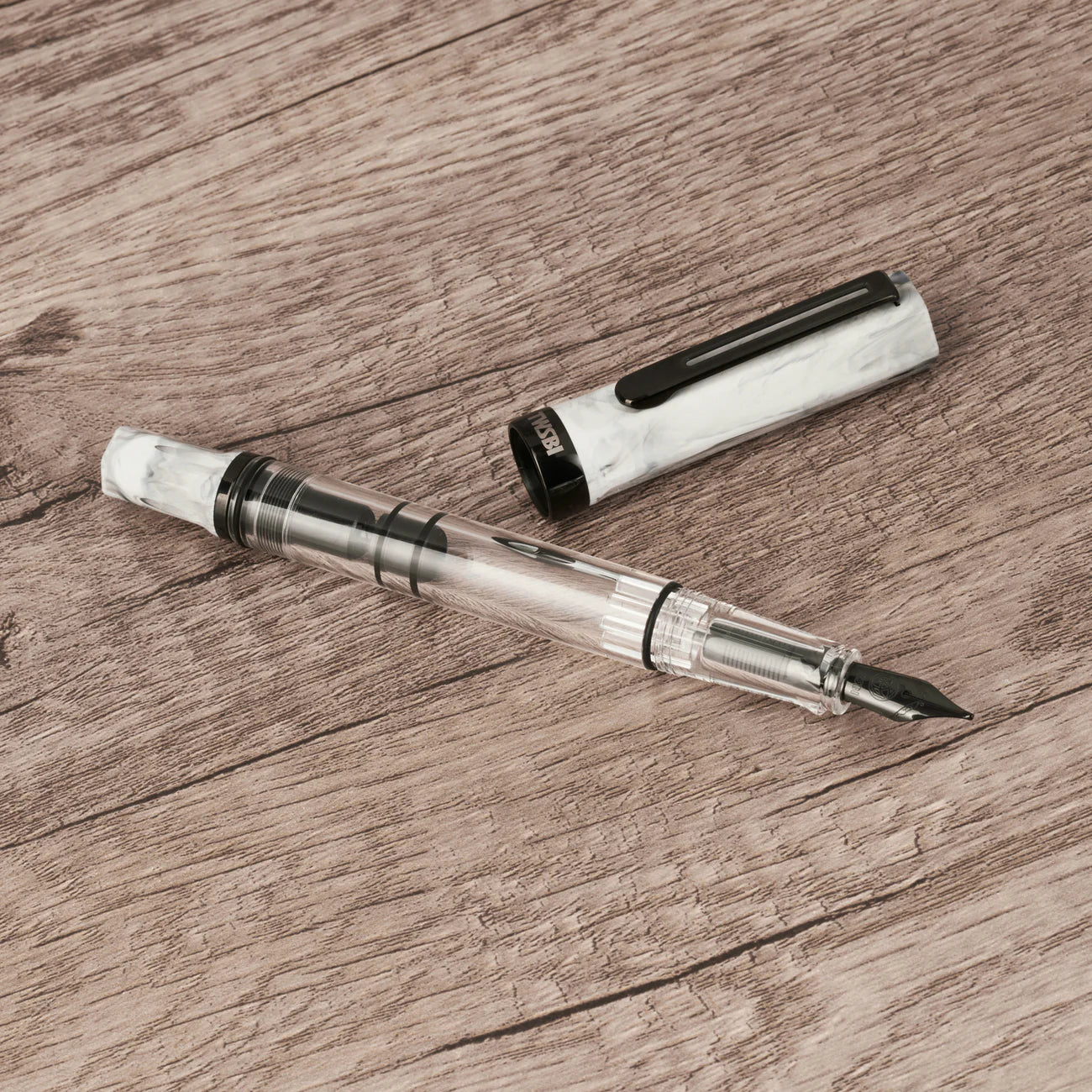 TWSBI - ECO Carrara with Onyx Fountain Pen - M/F