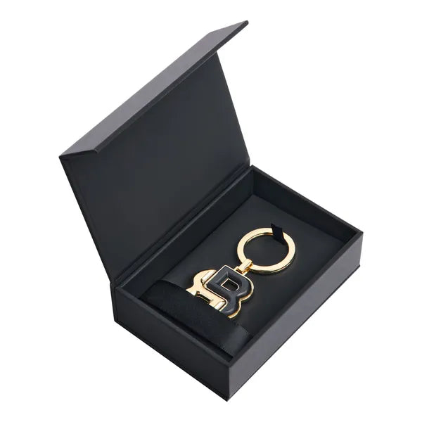 Hugo Boss - Schlüsselring Double B Black & Gold