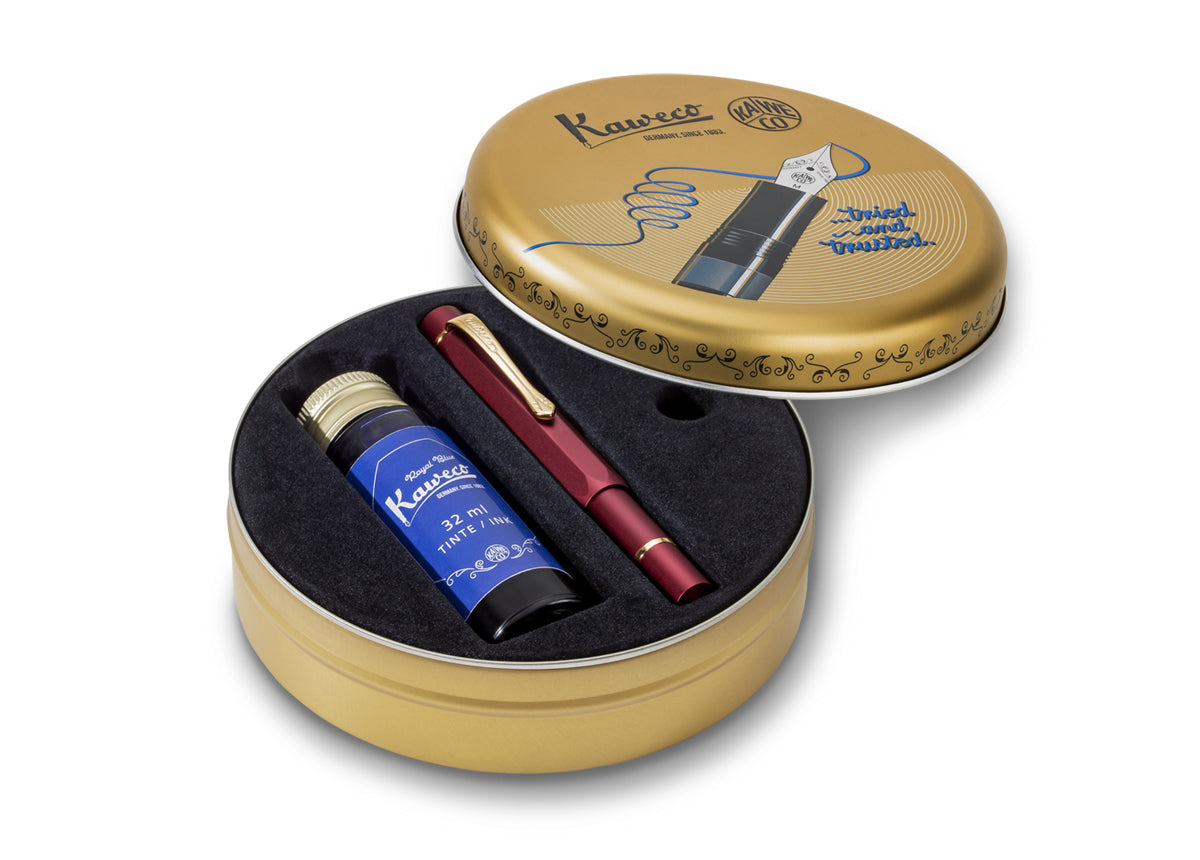 Kaweco - Piston Sport ALFüller Set - Bordeaux & Gold - PREORDER