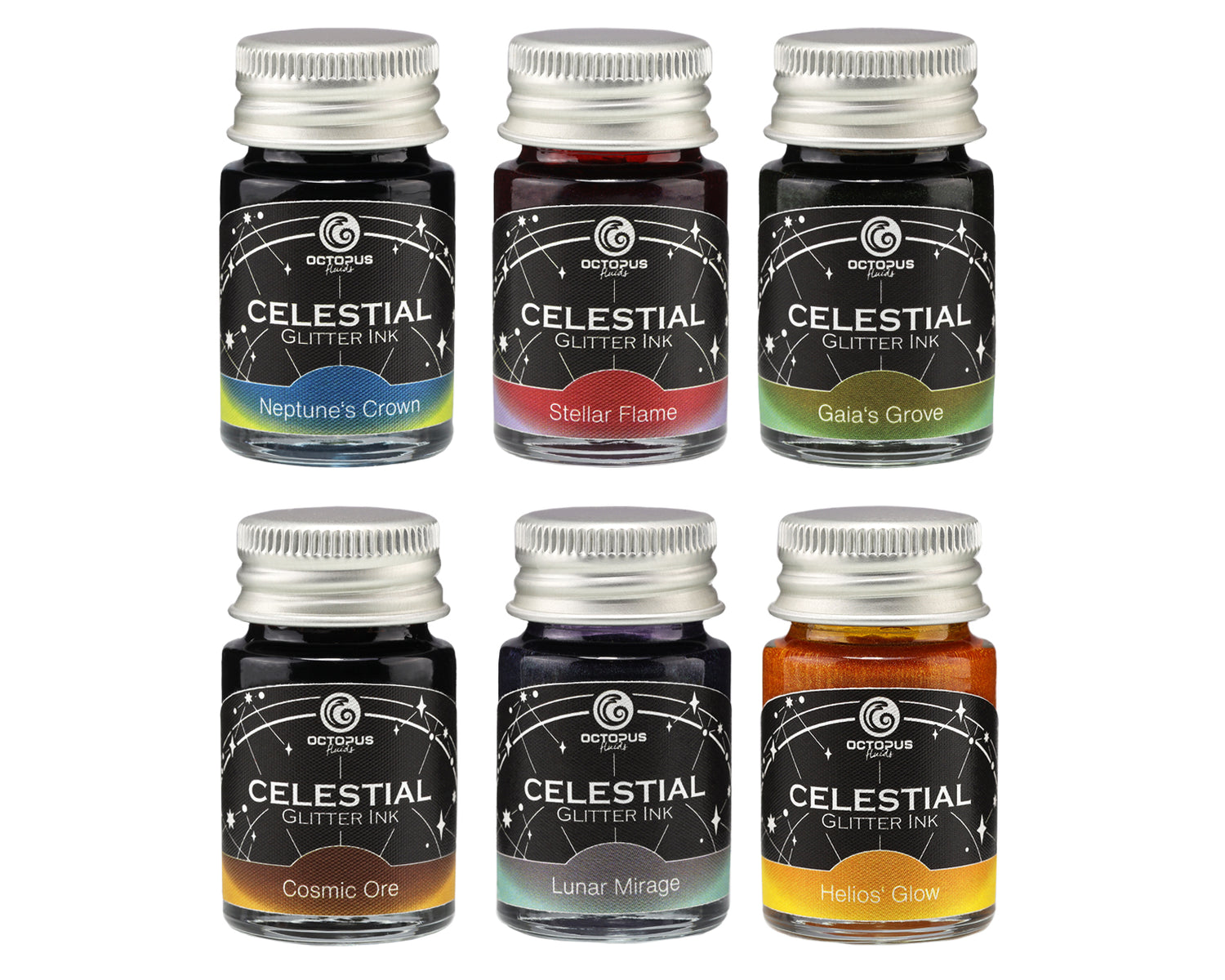 Octopus - Celestial - Glitter Ink Set - Shimmering - 6x10 ml