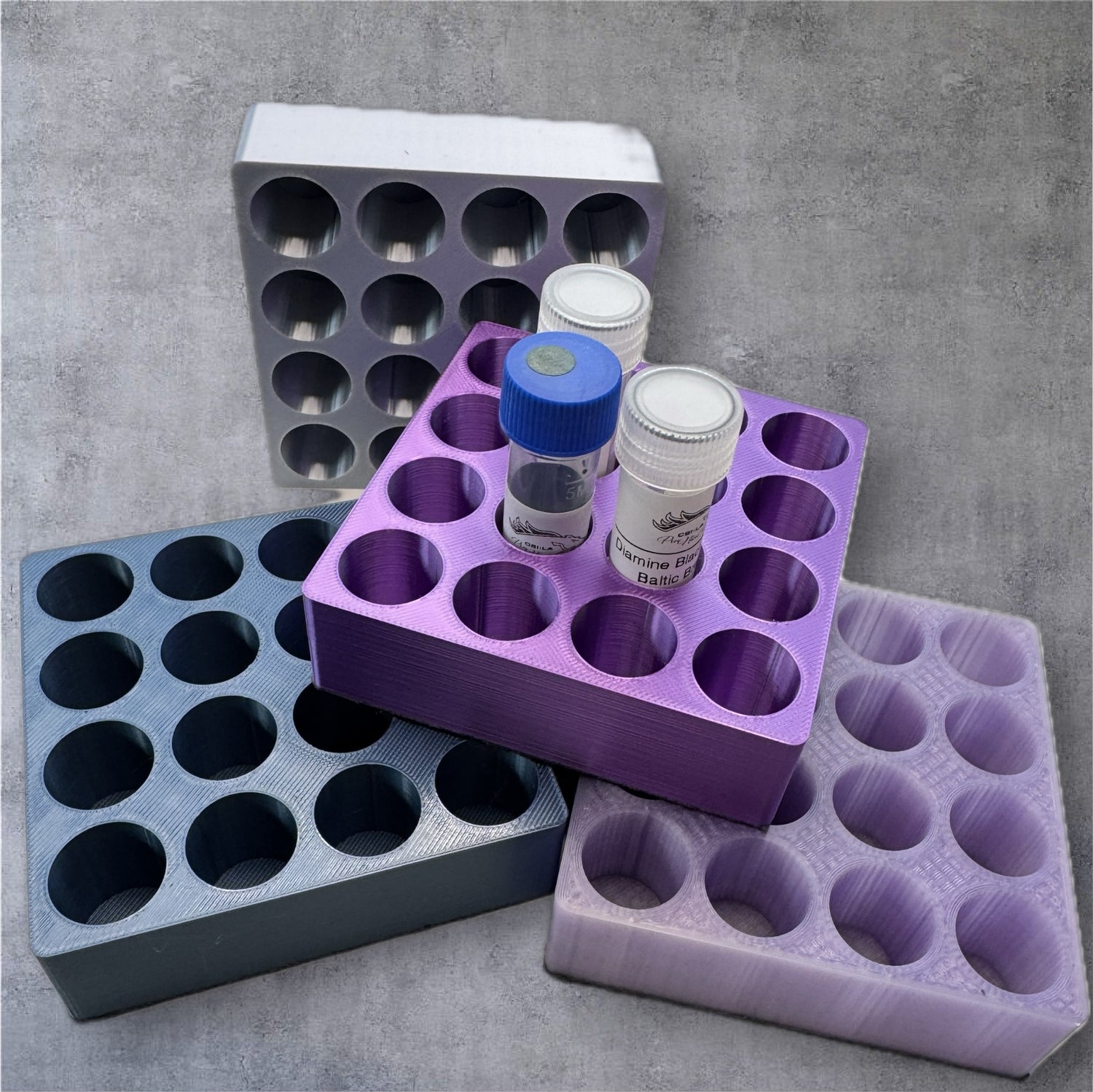 Sampleholder - 16 Stk - metallic