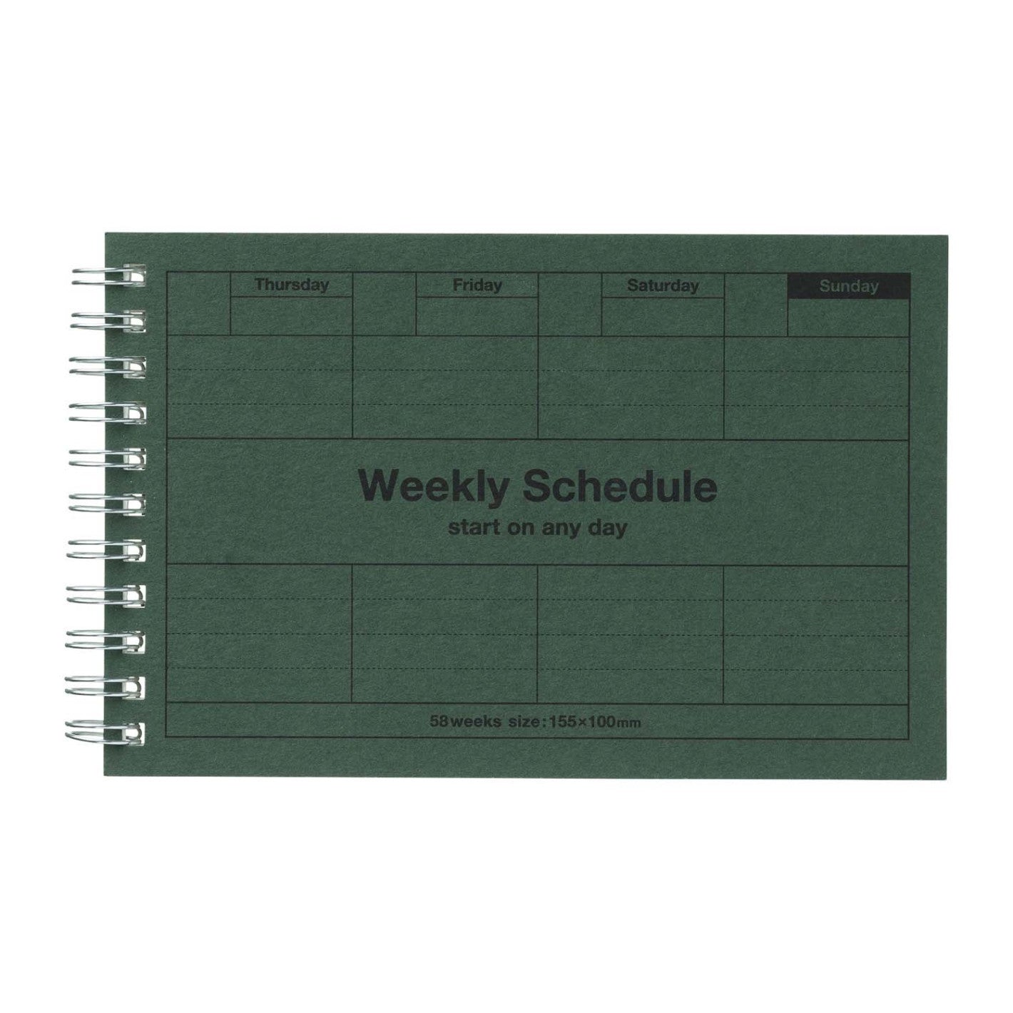 MARK´S Weekly Dayfree Planner - A6 - Dark Green