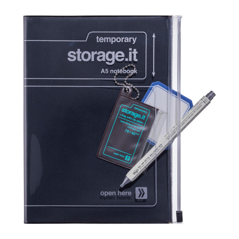 MARK´S - A5 Zipper Notebook "Storage it" - Black